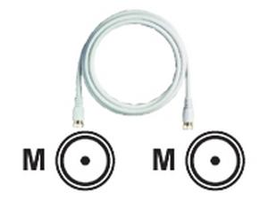 Video cable - F connector (M) - F connector (M) - coaxial - white 15ft