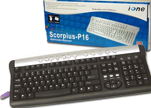 IONE P16 PS2 Multimedia Keyboard 